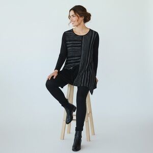 Dorman Textured Lagenlook Asymmetrical Tunic Flowy Boho Top XL